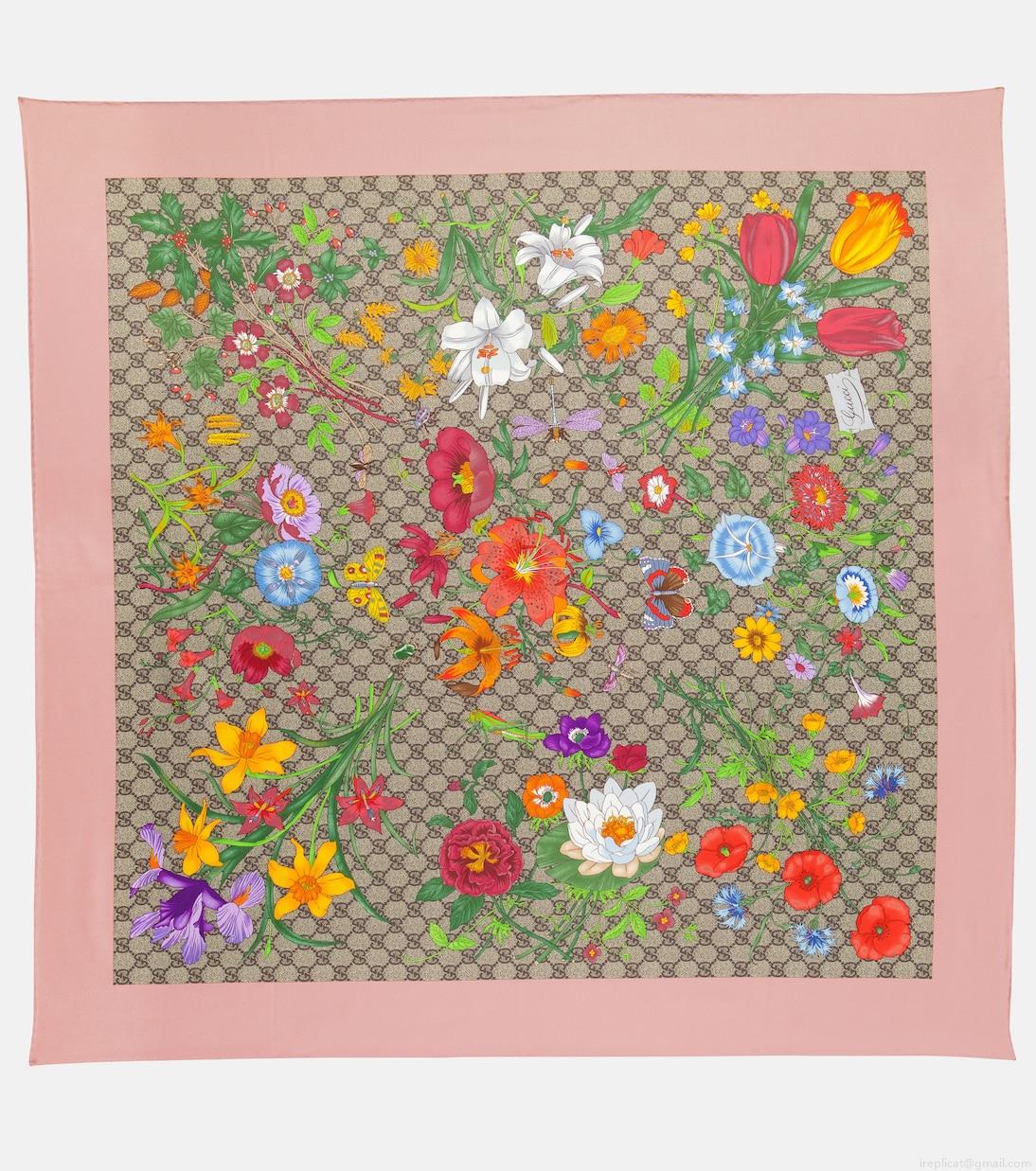 GucciGG Flora silk scarf GucciGG Flora silk scarf