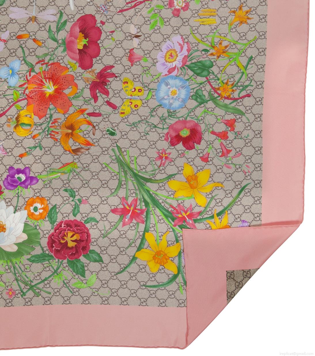 GucciGG Flora silk scarf GucciGG Flora silk scarf