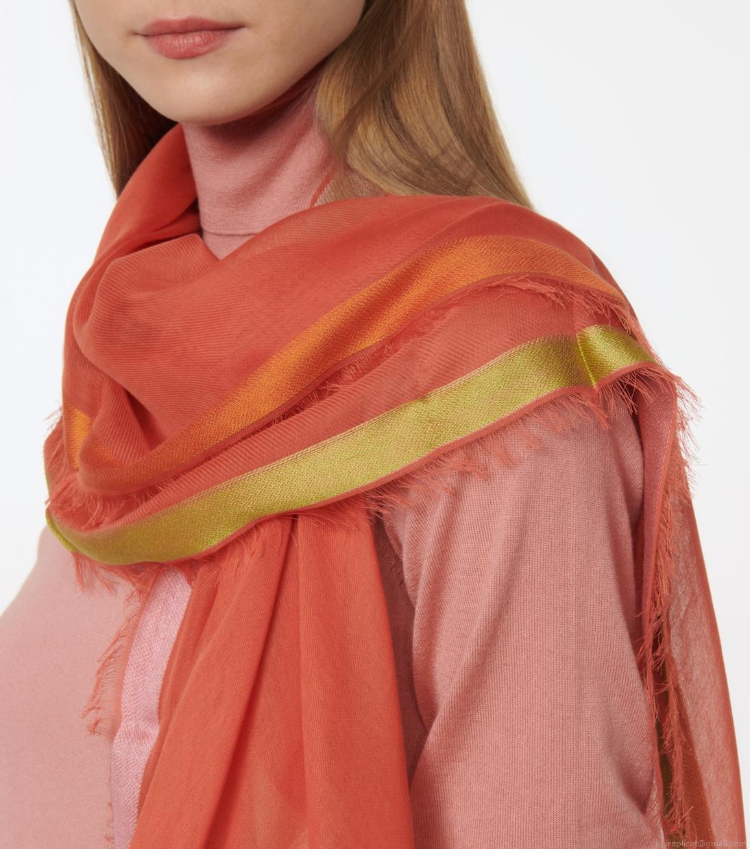 Loro PianaQuadrata silk-trimmed cotton scarf Loro PianaQuadrata silk-trimmed cotton scarf