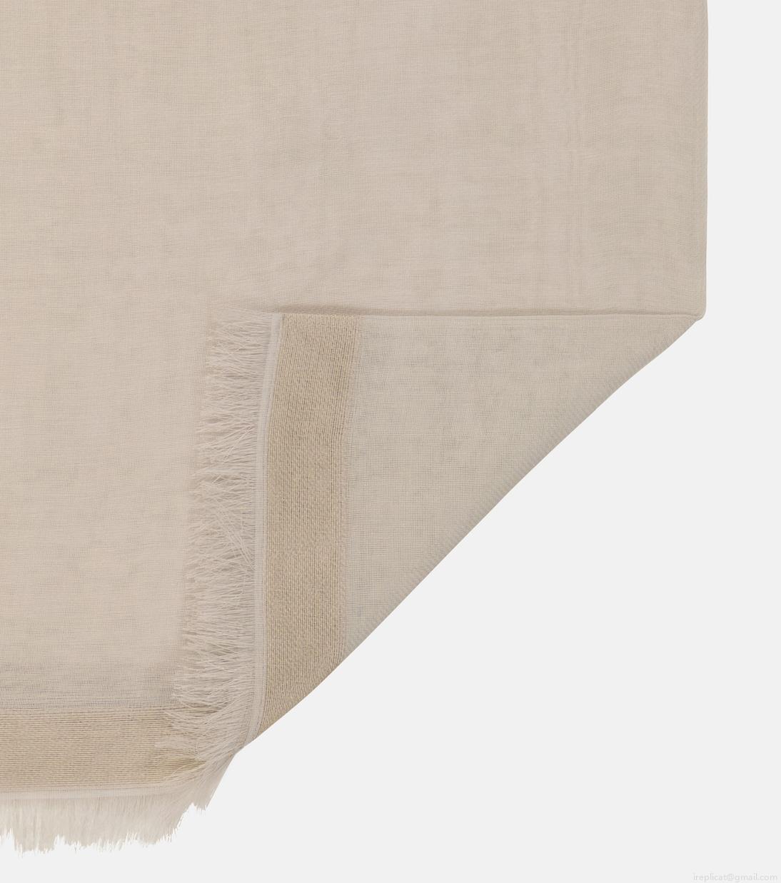Loro PianaQuadrata silk-trimmed cotton scarf Loro PianaQuadrata silk-trimmed cotton scarf