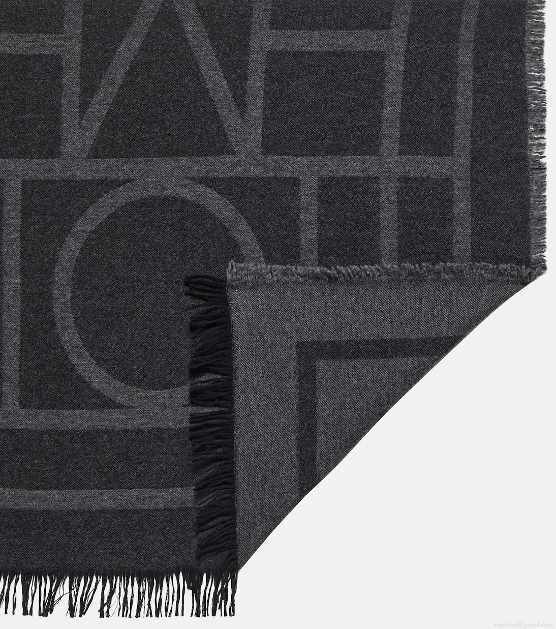 TotemeLogo wool and cashmere scarf TotemeLogo wool and cashmere scarf