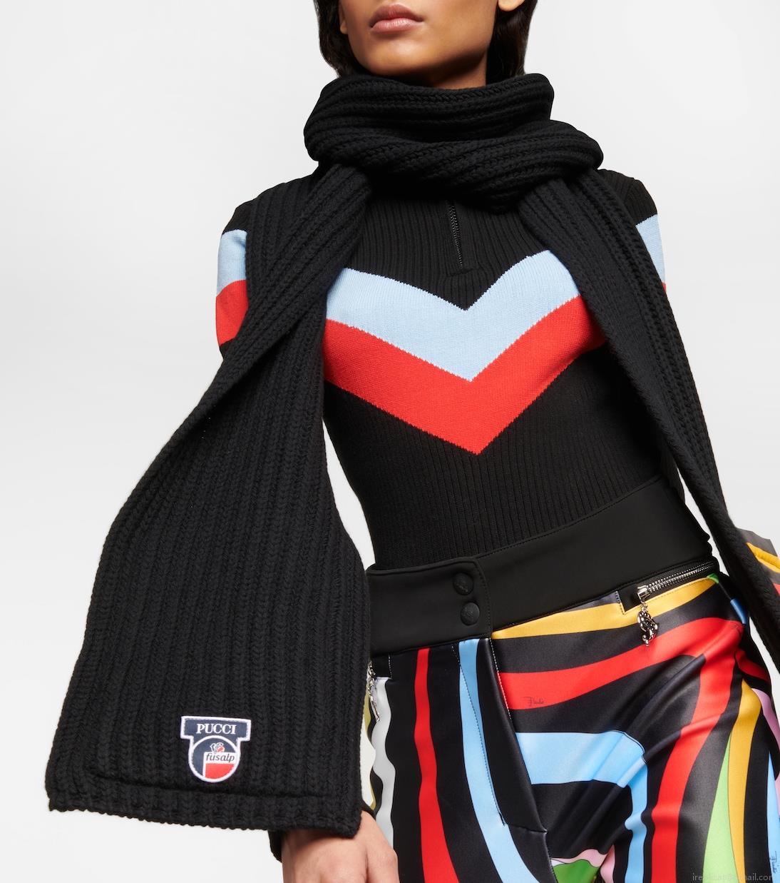 Puccix Fusalp ribbed-knit wool scarf Puccix Fusalp ribbed-knit wool scarf