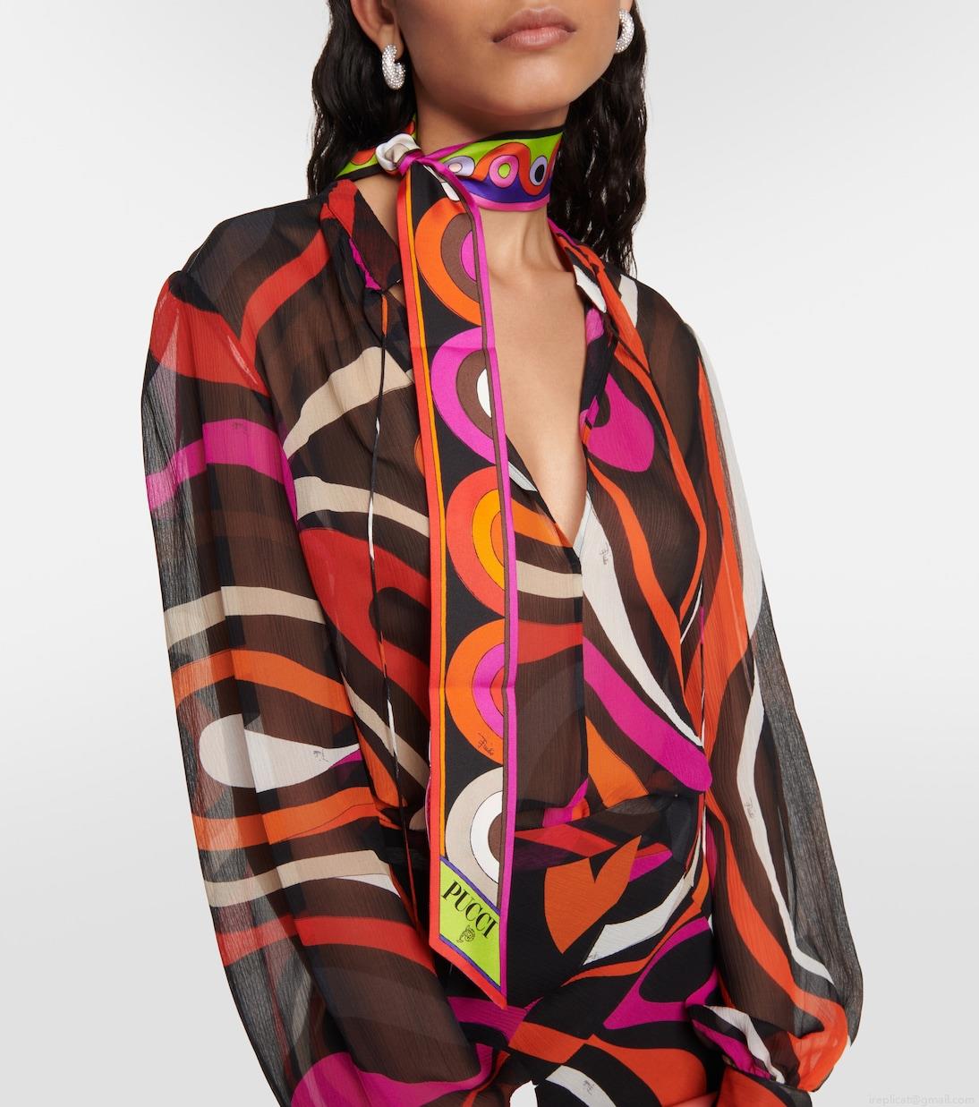 PucciOnde And Iride silk twill scarf PucciOnde And Iride silk twill scarf
