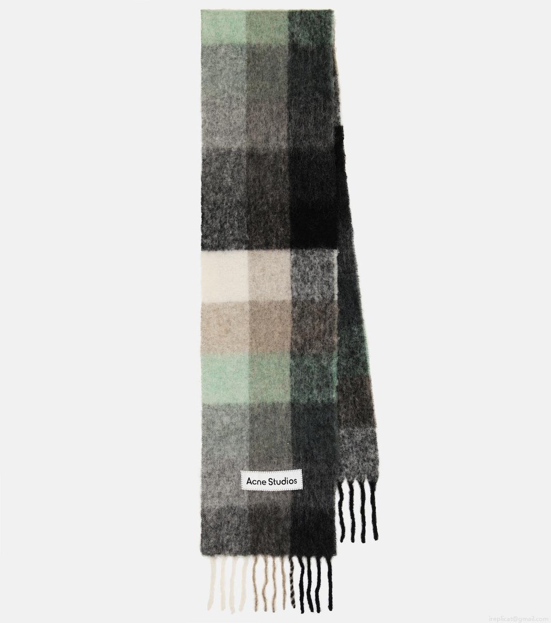 Acne StudiosChecked alpaca wool-blend scarf Acne StudiosChecked alpaca wool-blend scarf