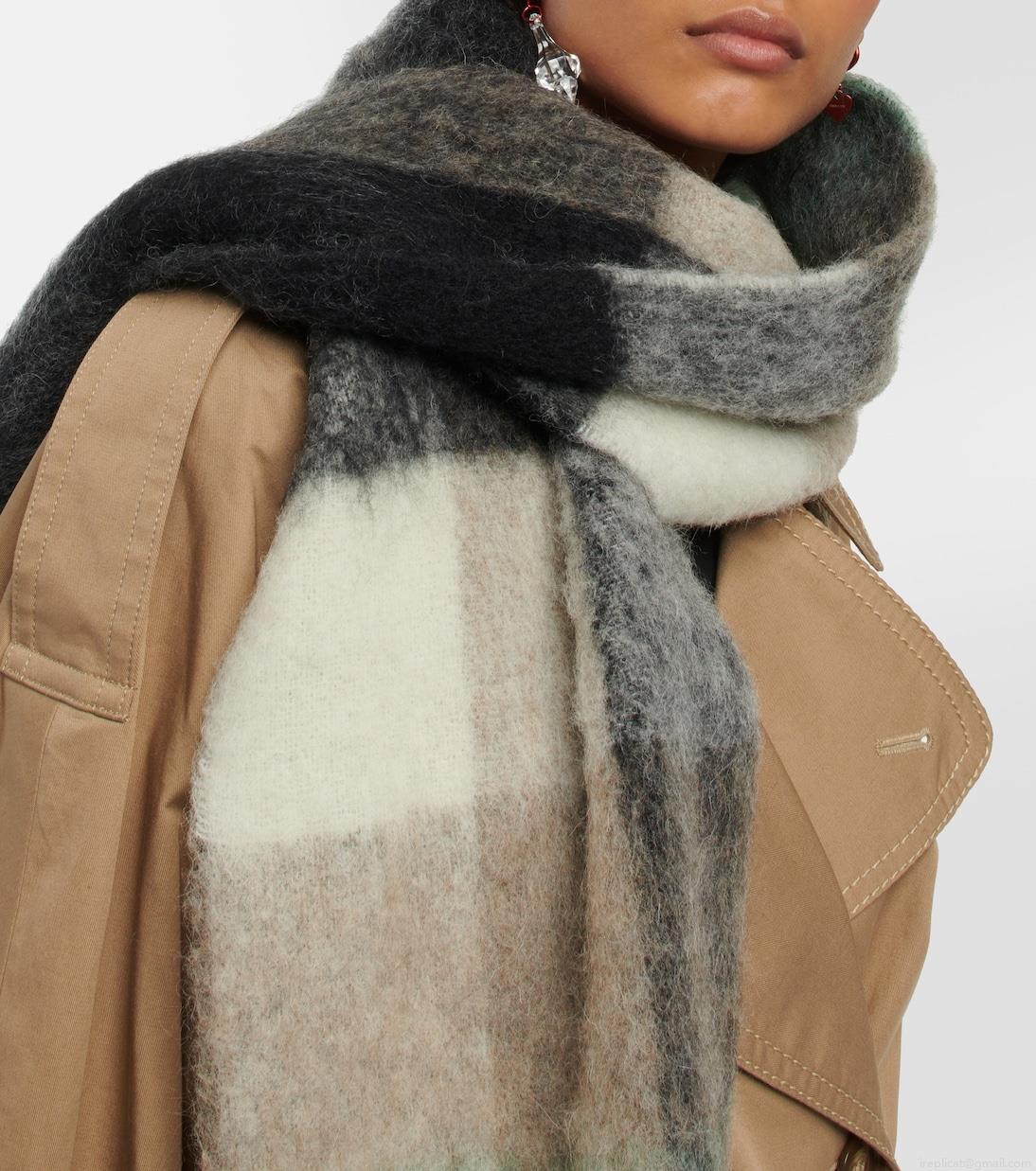 Acne StudiosChecked alpaca wool-blend scarf Acne StudiosChecked alpaca wool-blend scarf