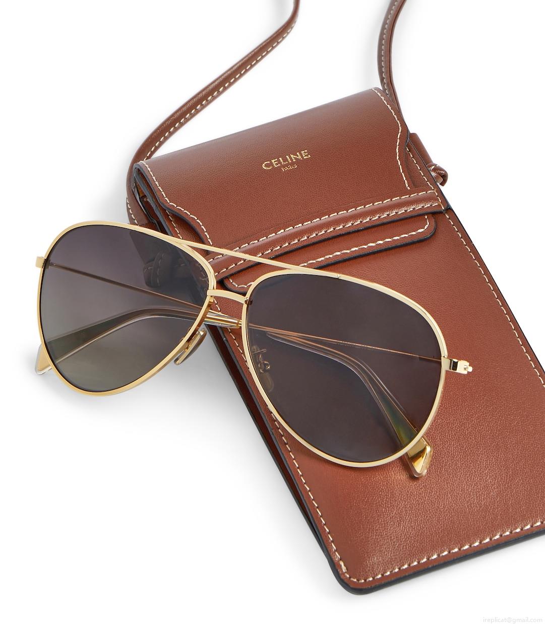 Celine EyewearAviator sunglasses with leather pouch Celine EyewearAviator sunglasses with leather pouch