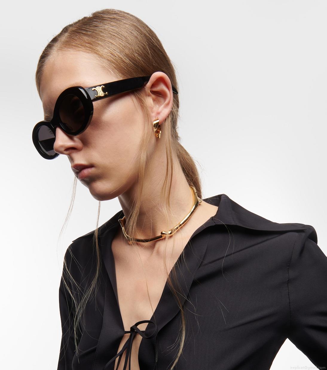 Celine EyewearTriomphe 01 oval sunglasses Celine EyewearTriomphe 01 oval sunglasses