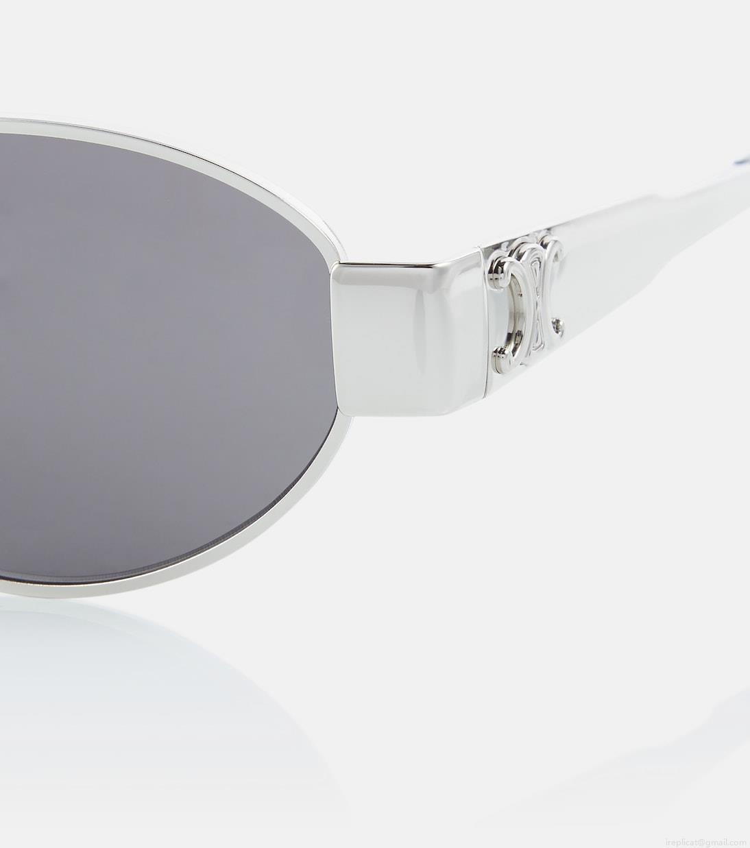 Celine EyewearTriomphe oval metal sunglasses Celine EyewearTriomphe oval metal sunglasses