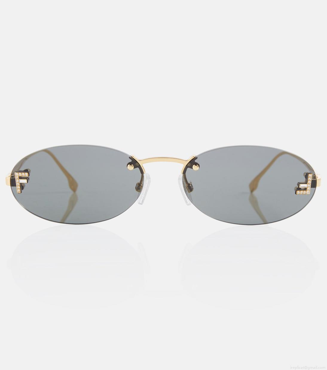FendiFendi First embellished oval sunglasses FendiFendi First embellished oval sunglasses
