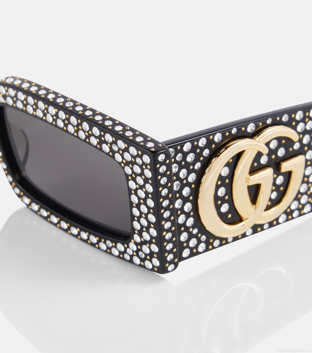 GucciDouble G polka-dot rectangular sunglasses GucciDouble G polka-dot rectangular sunglasses