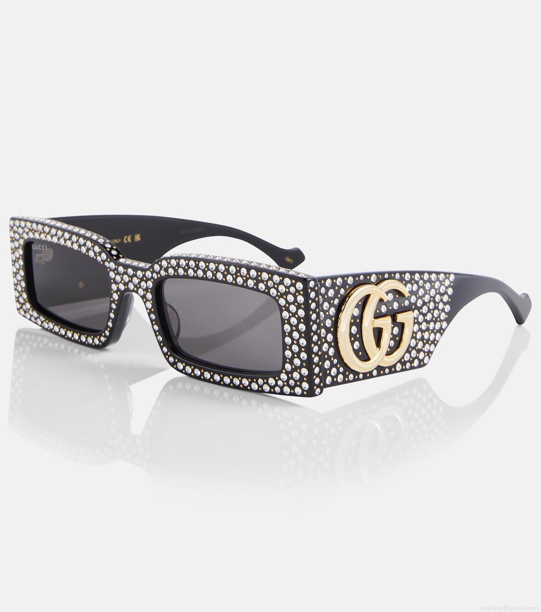 GucciDouble G polka-dot rectangular sunglasses GucciDouble G polka-dot rectangular sunglasses