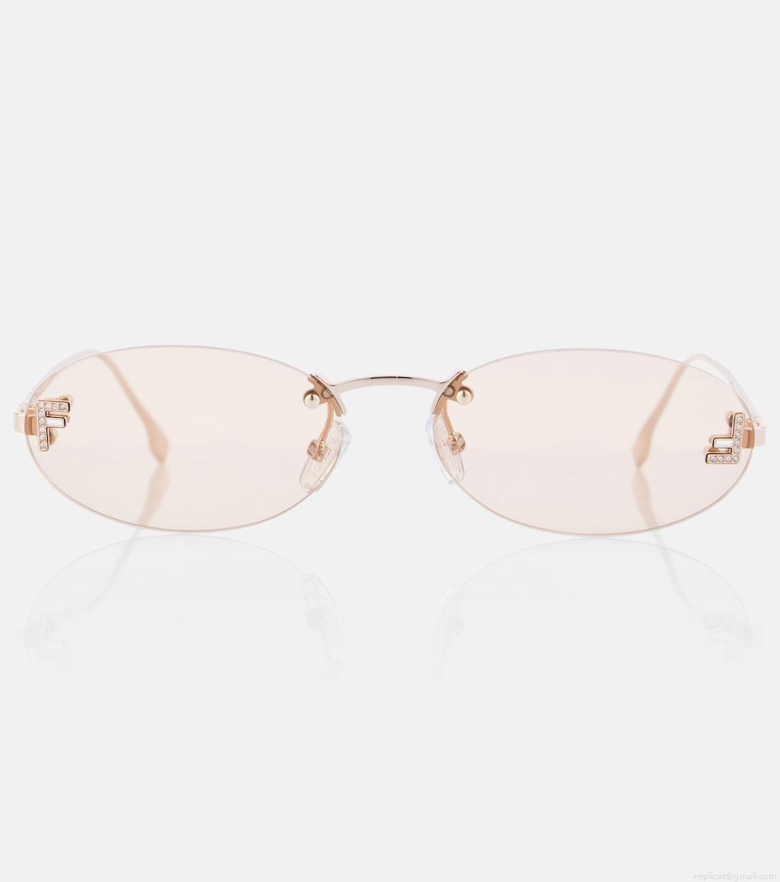 FendiFendi First Crystal oval sunglasses FendiFendi First Crystal oval sunglasses